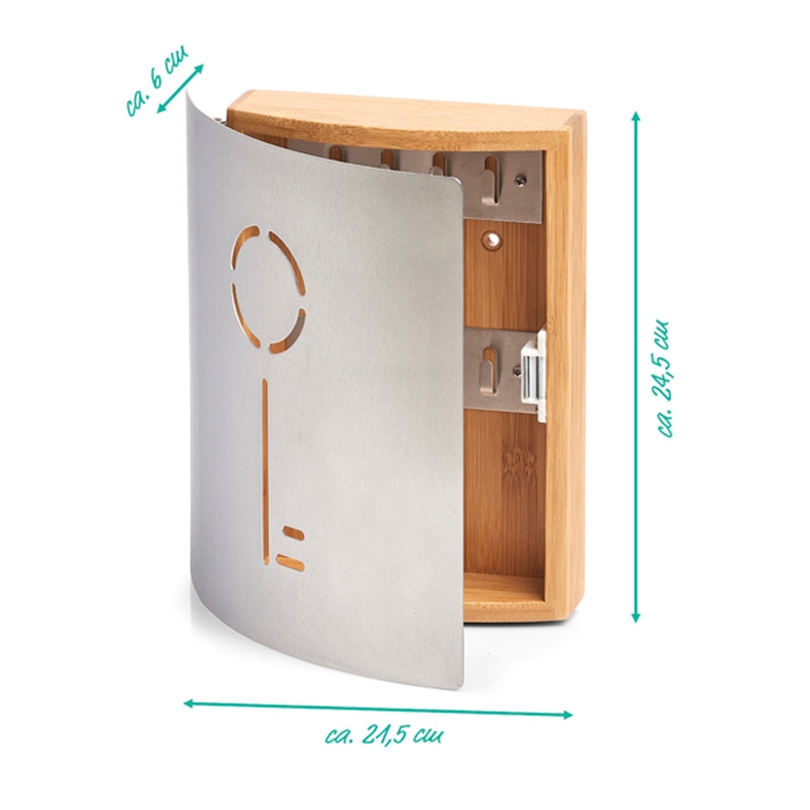 HTI-Living Schlüsselkasten Schlüsselkasten Bambus/Edelstahl Schlüssel, Schlüsselschrank