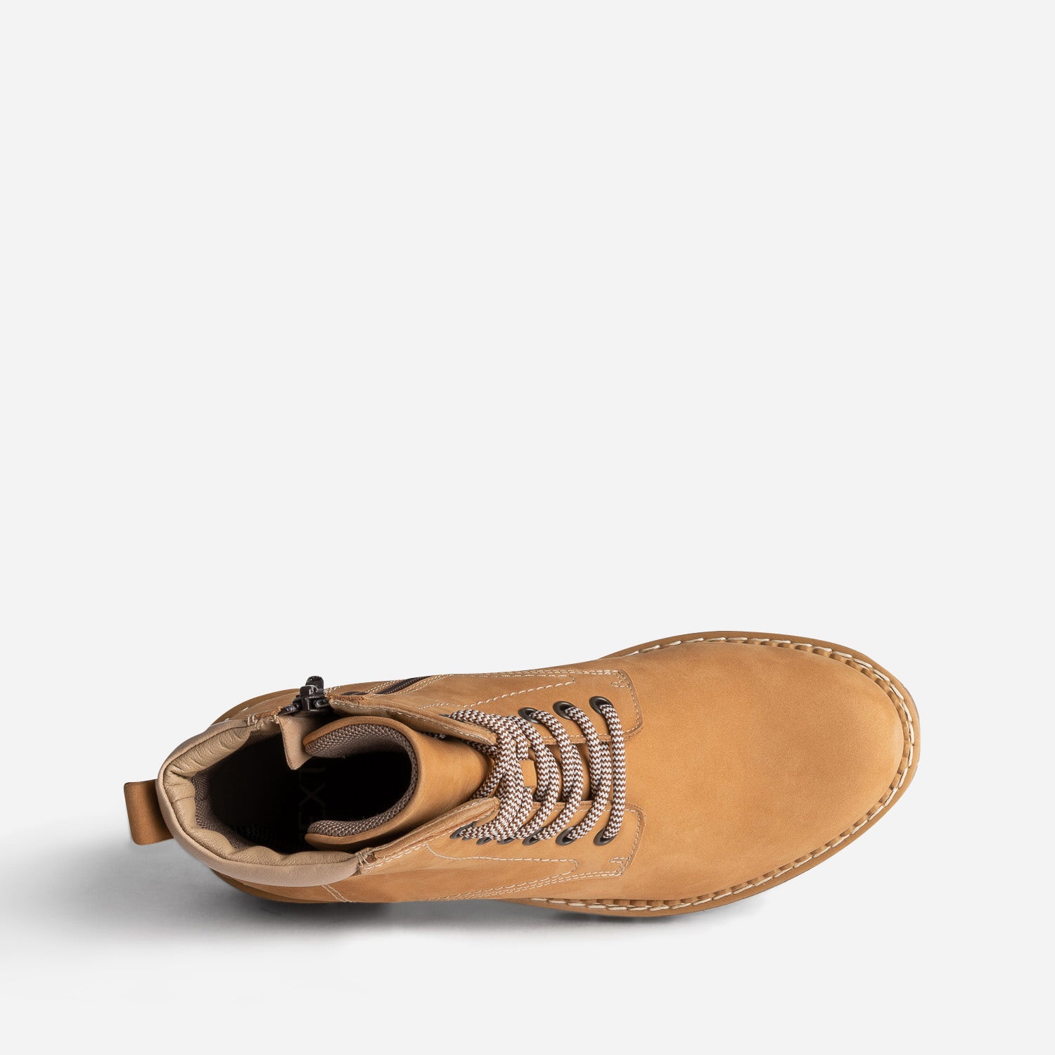 Bottine TEXTO ocre cuir nubuck à semelle crantée