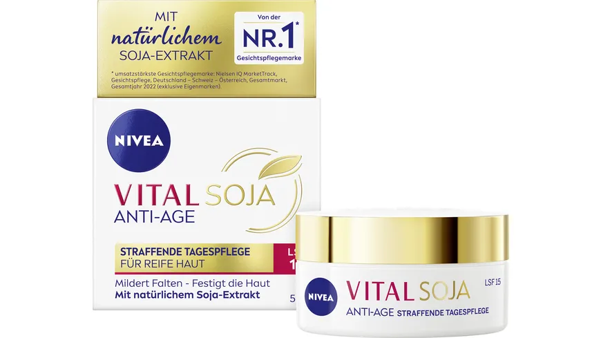 NIVEA VITAL Soja Anti-Age Straffende Tagespflege für Reife Haut LSF15 50 ml