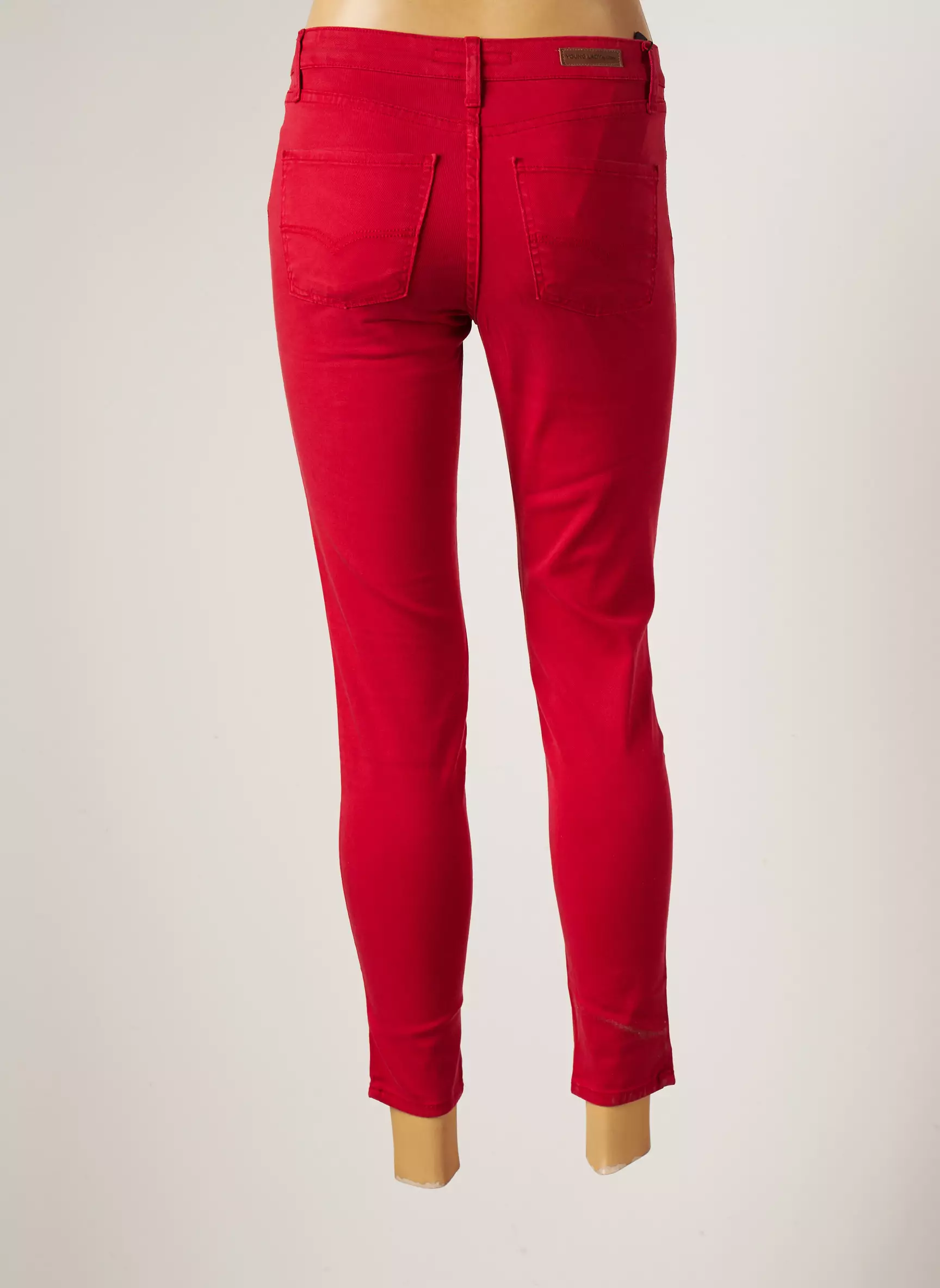 Lcdn Pantalons Slim Femme couleur rouge