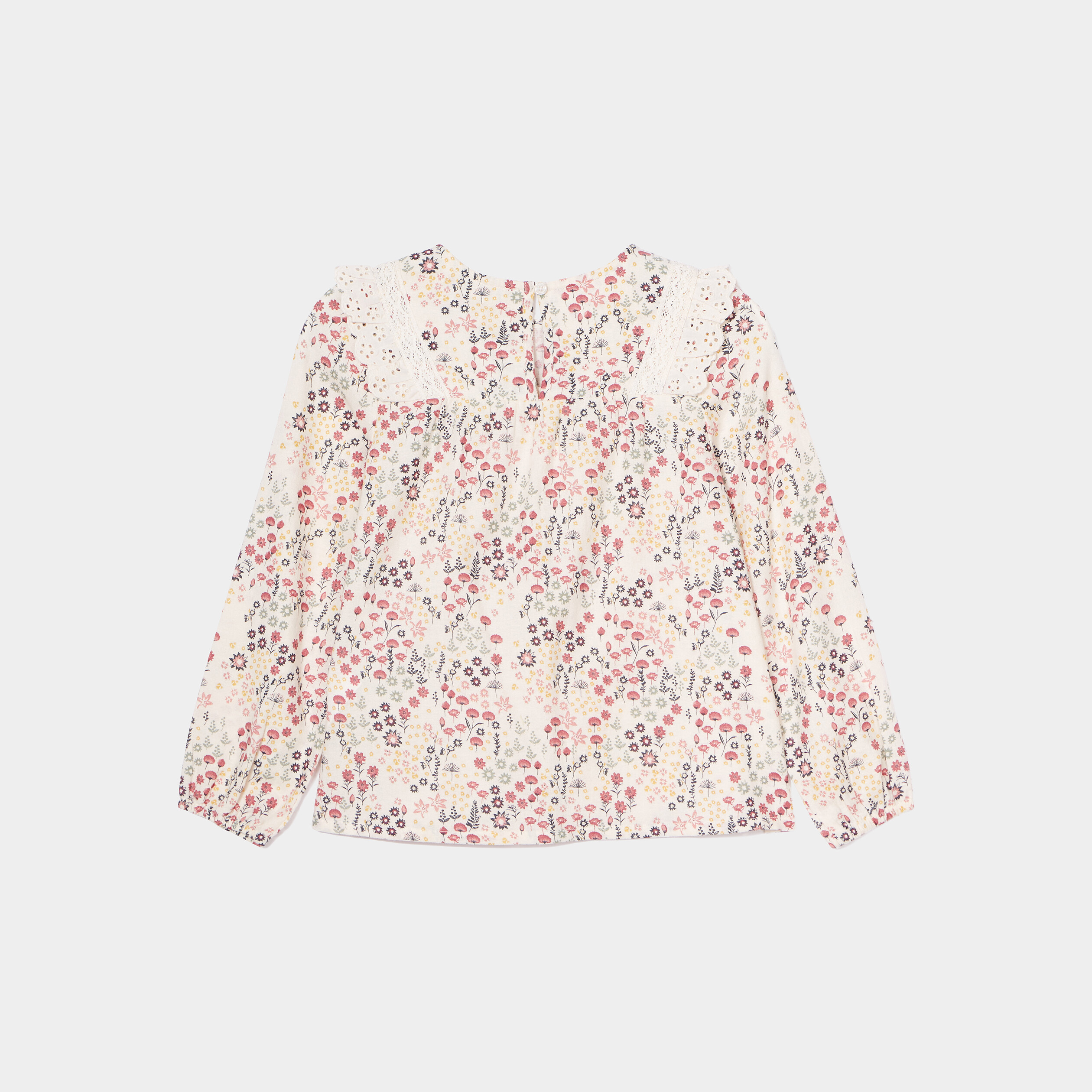T-shirt volants broderie anglaise Creeks beige fille | La Halle