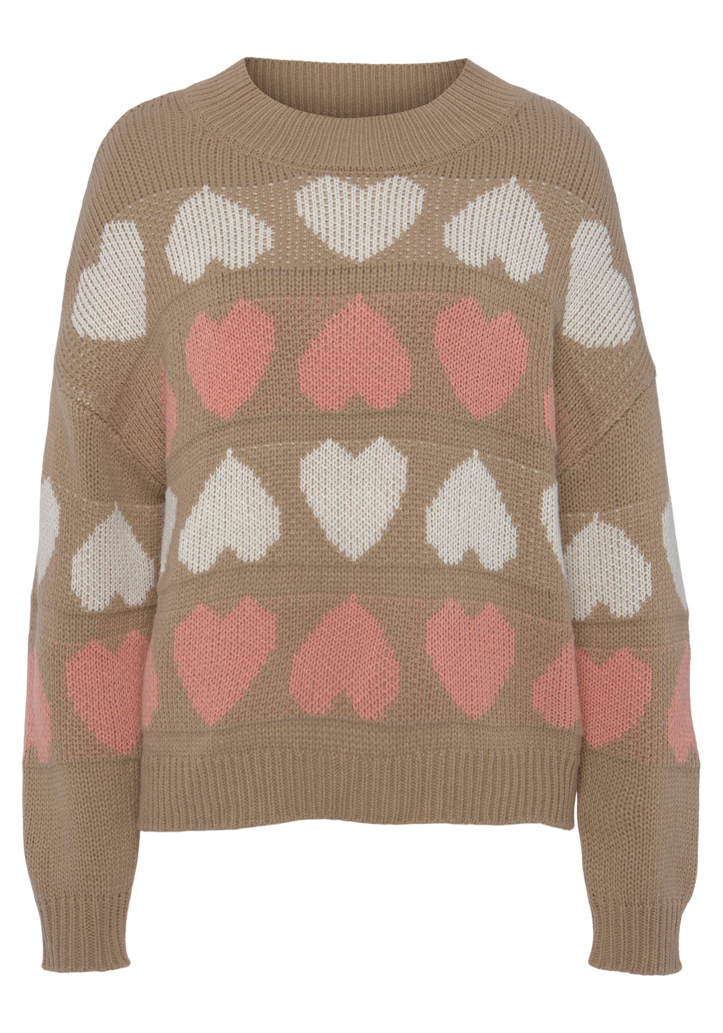Vivance Strickpullover mit Herzchenmuster