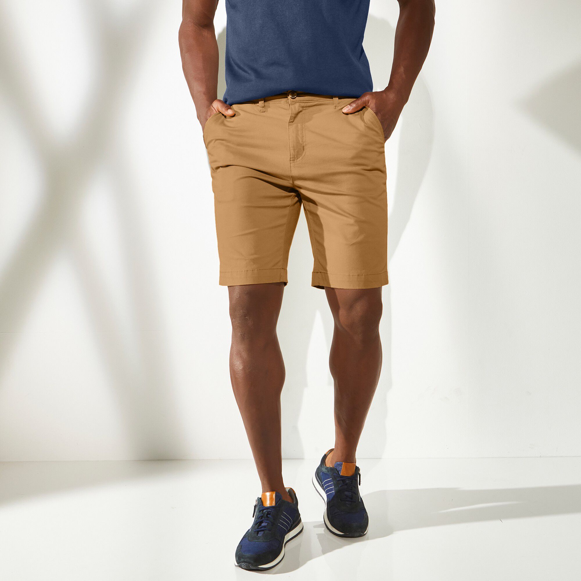 Bermuda chino uni sergé stretch grand confort spécial embonpoint