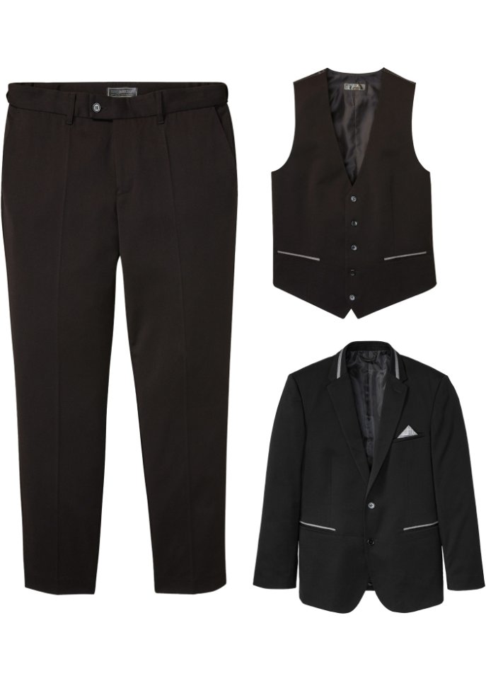 Anzug mit recycelten Polyester. (3-tlg.Set): Sakko, Hose, Weste