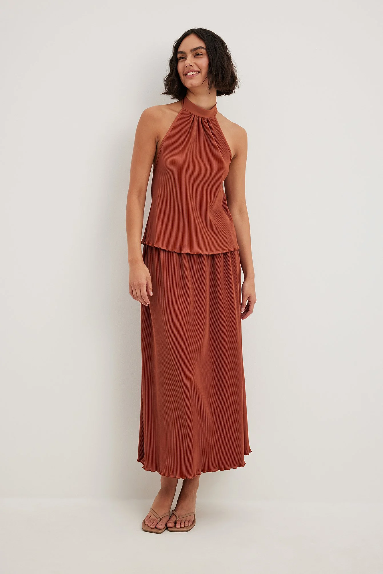 Plissiertes Neckholder-Top