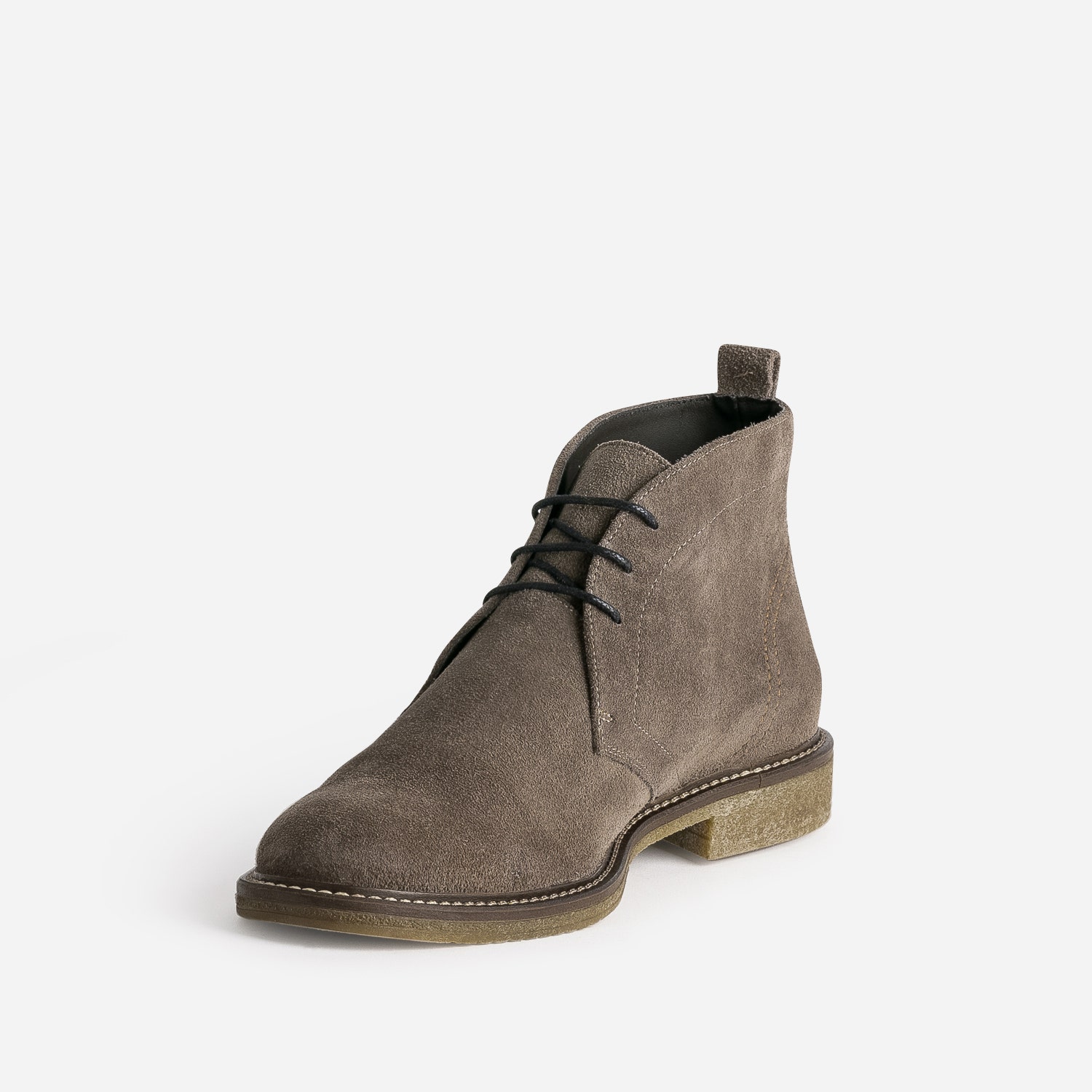 Desert Boots taupe en cuir velours