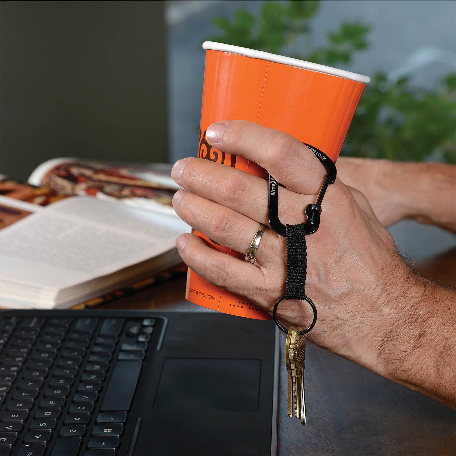 Slide Lock Key Ring Karabiner