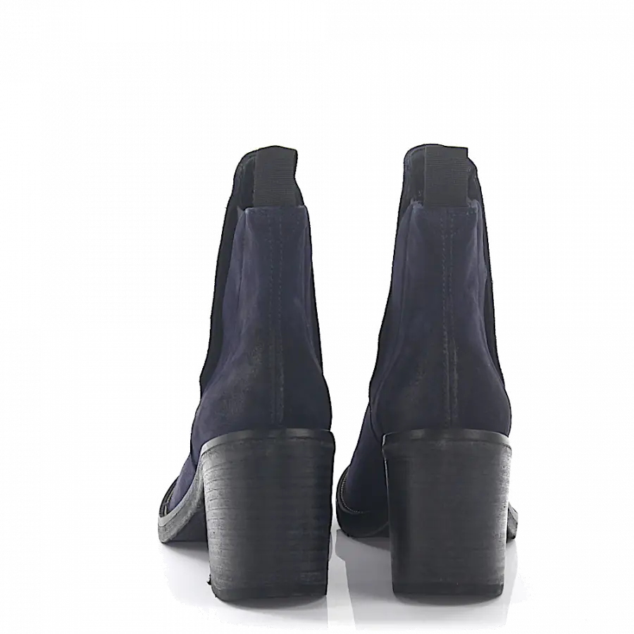 ROSS B. - Chelsea Boots Stretch Veloursleder dunkelblau - blau