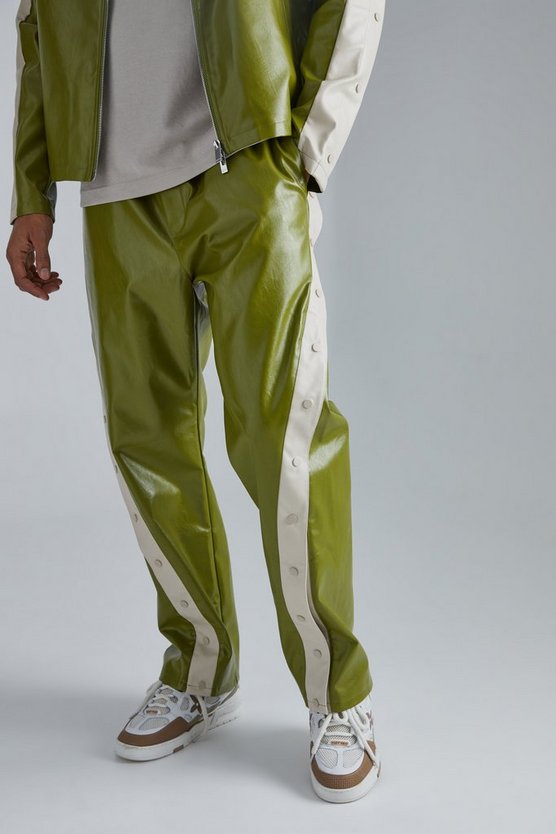 Lockere PU-Hose mit elastischem Bund und Twist
