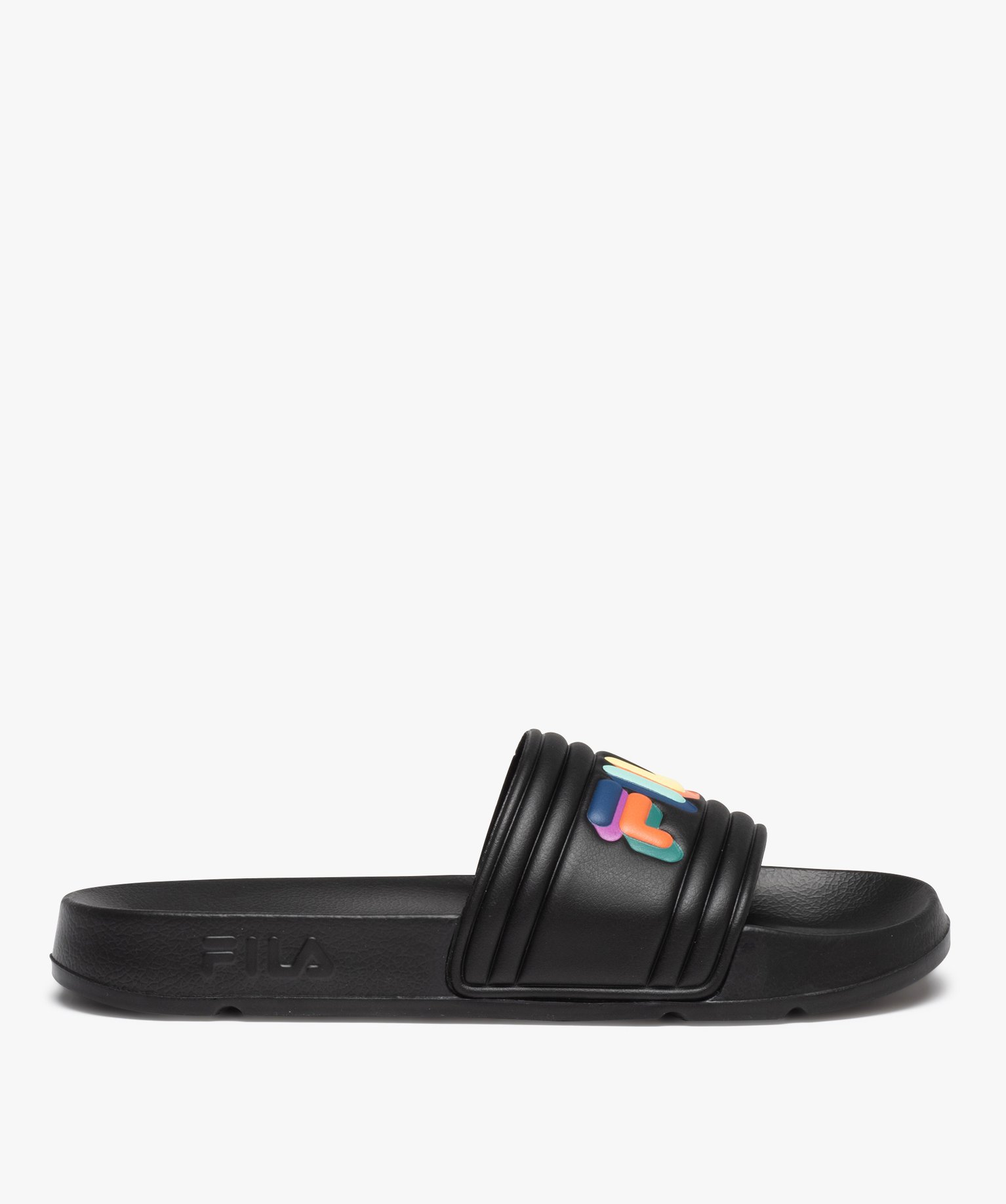 Mules de piscine homme à bandeau coloré en relief - Fila noir | GEMO