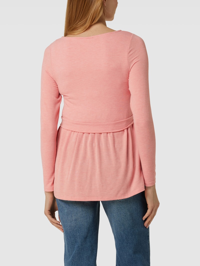 Still-Longsleeve mit Stretch-Anteil in altrosa meliert