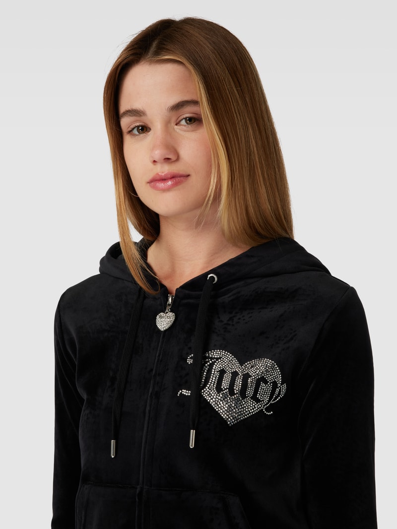 Sweatjacke mit Reißverschluss Modell 'ROBERTSON' in schwarz
