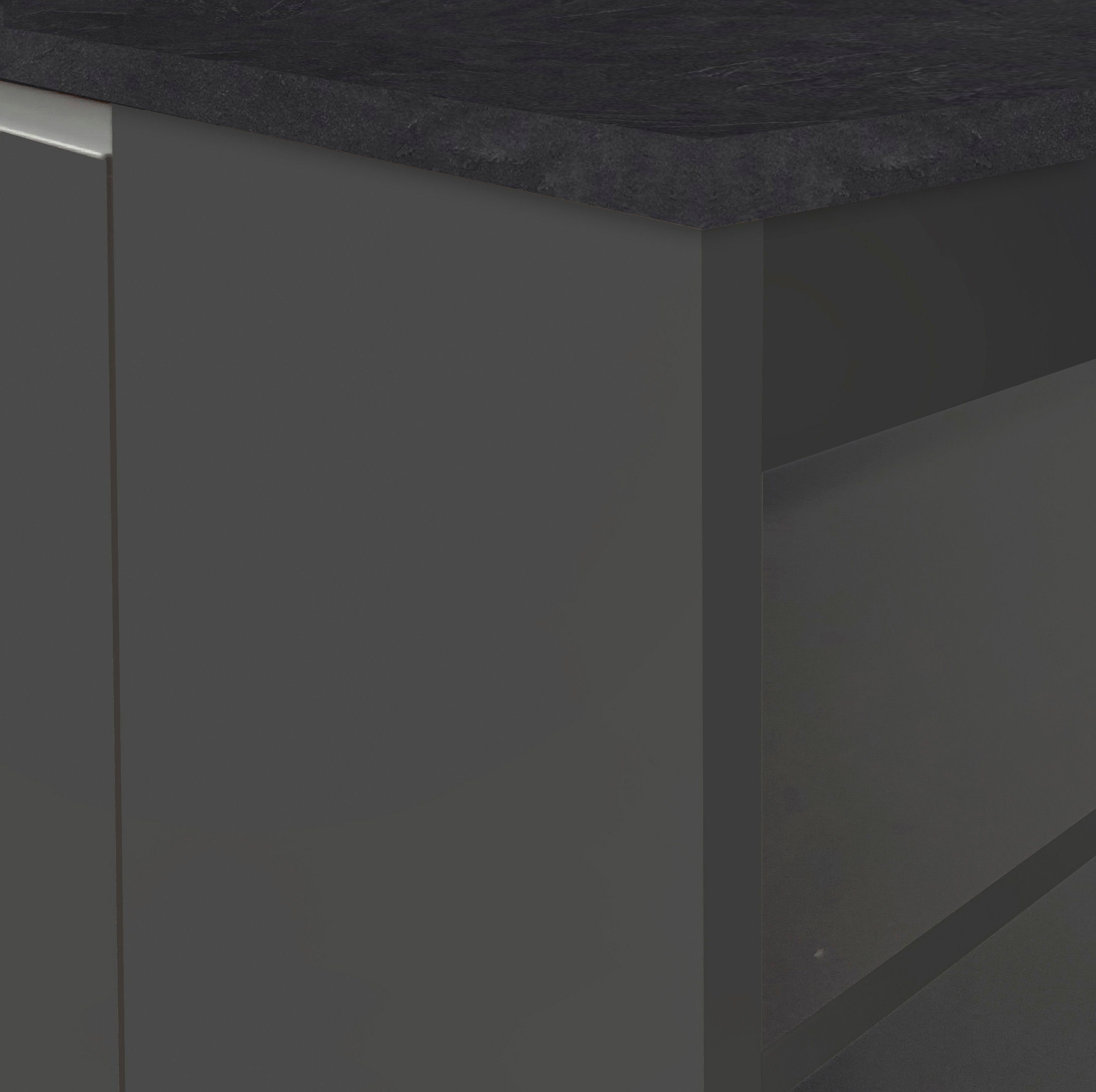 Tecnos Küche Sole, Breite 160 cm, 2 Türen, 4 offene Fächer