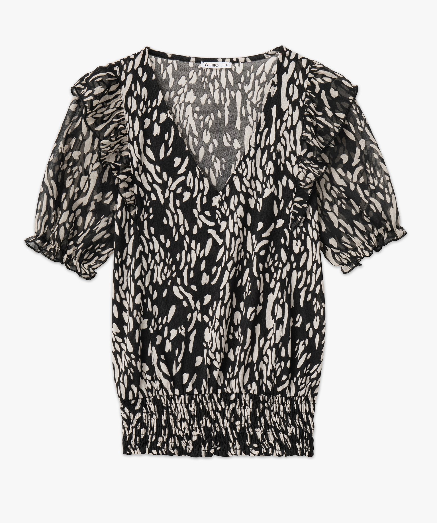 Tee-shirt blousant à manches courtes femme imprime | GEMO