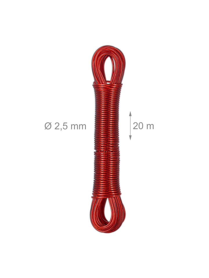 relaxdays 3 x Wäscheleine in Rot  - 20 m günstig kaufen onesize