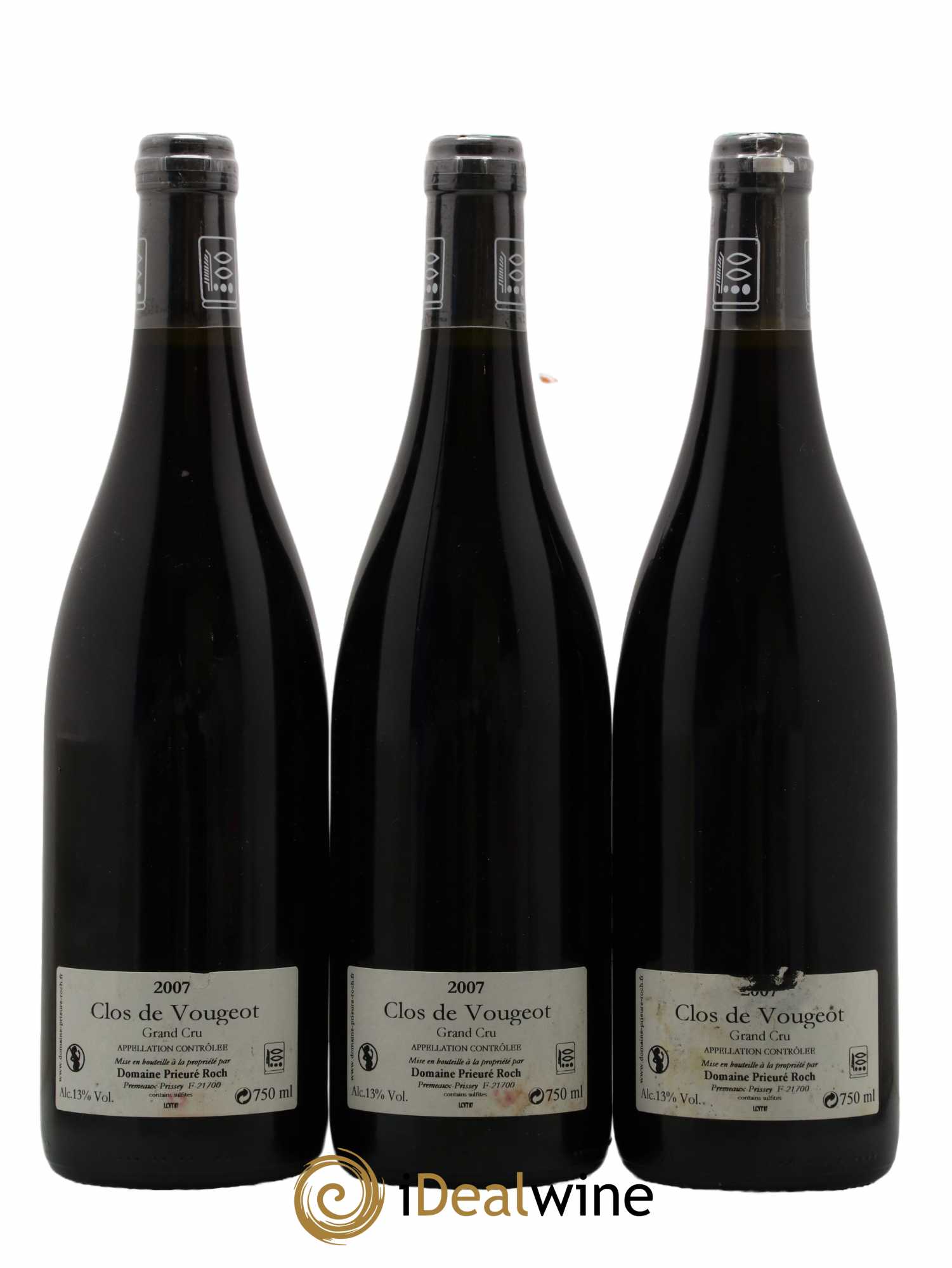 Clos de Vougeot Grand Cru Prieuré Roch  2007 - Lot de 3 Bouteilles