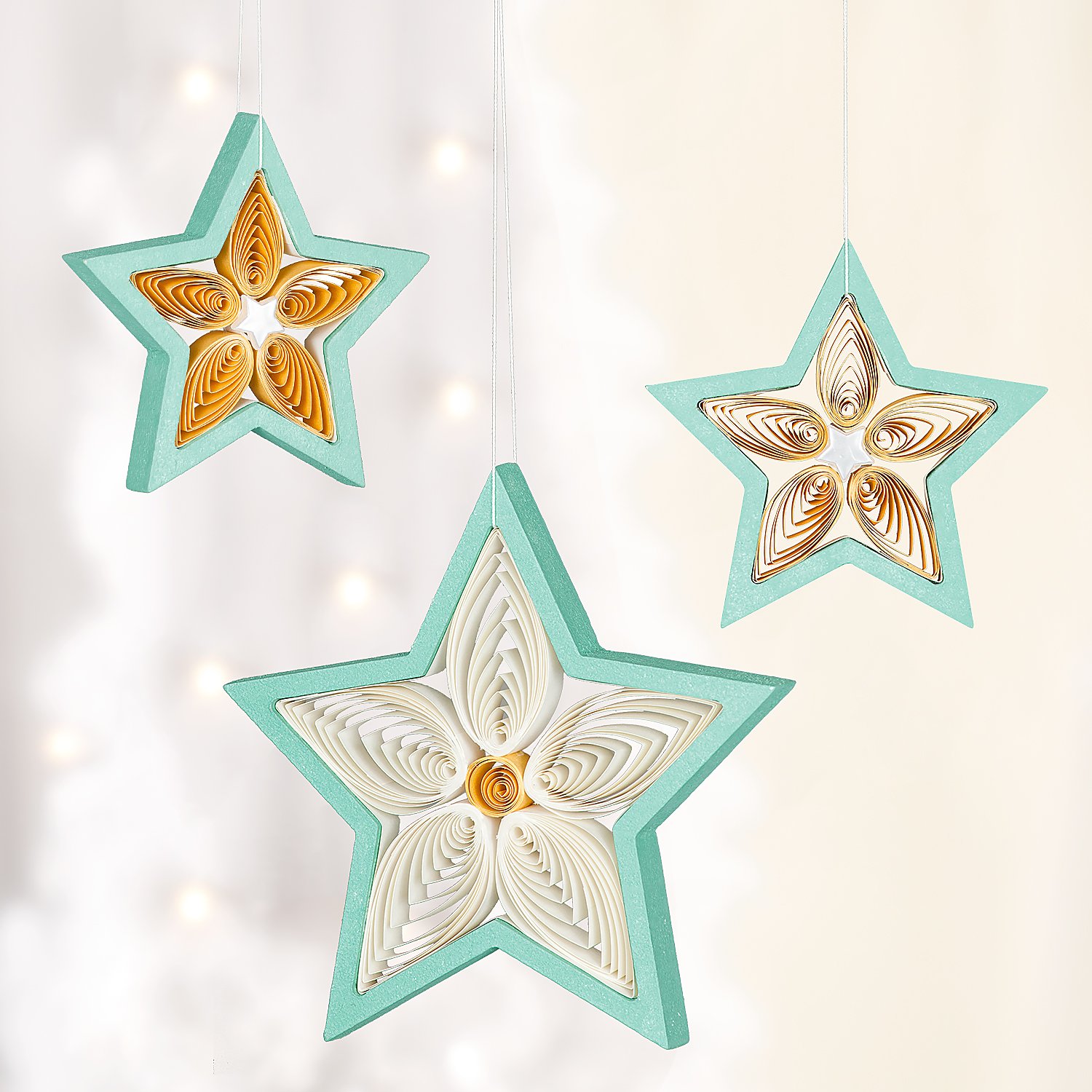 MDF-Quilling-Sterne-Set, 3 Stück