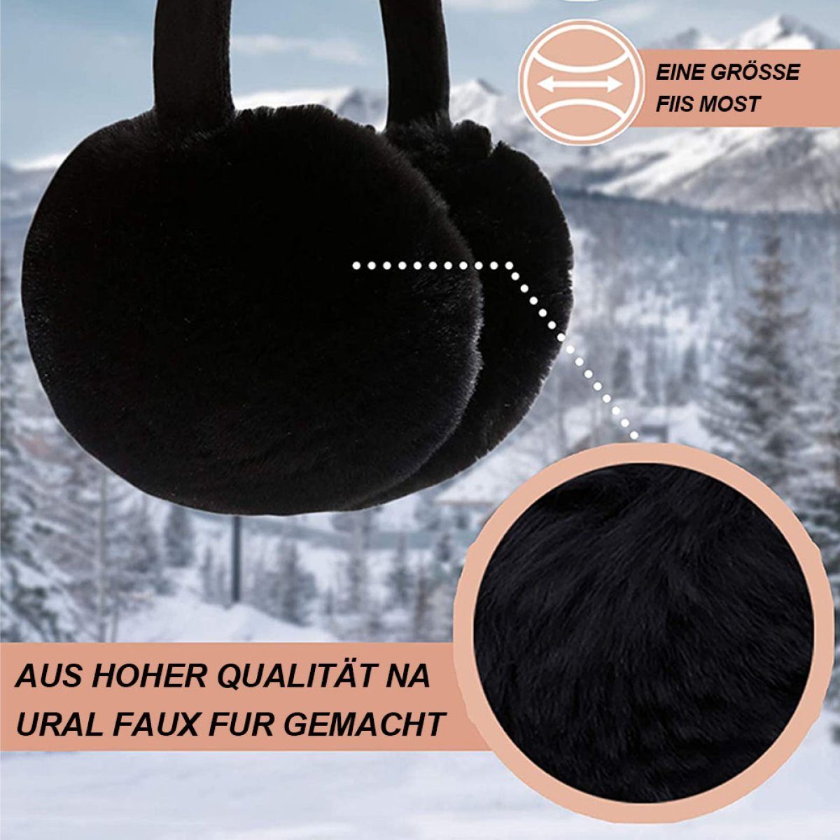 FeelGlad Ohrenwärmer Ohrenschützer für Damen – Winter-Ohrenwärmer – weiche und warme faltbar