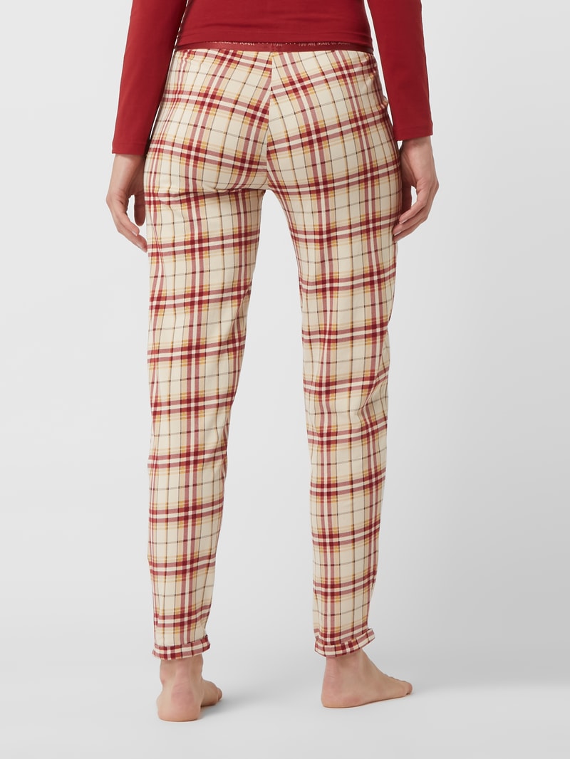 Pyjama-Hose mit Karomuster in beige