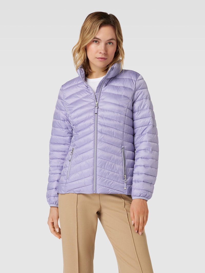 Steppjacke mit Stehkragen in lavendel