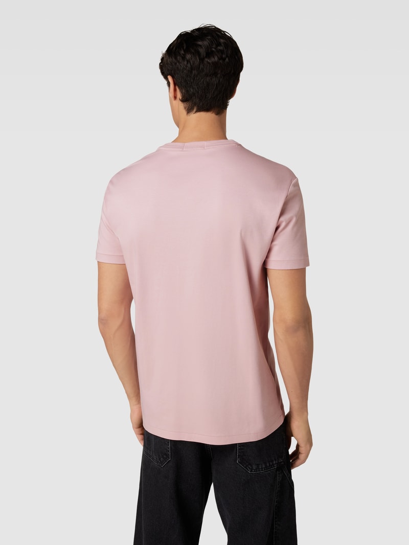 T-Shirt mit Streifenmuster Modell 'PIMA' in rosa