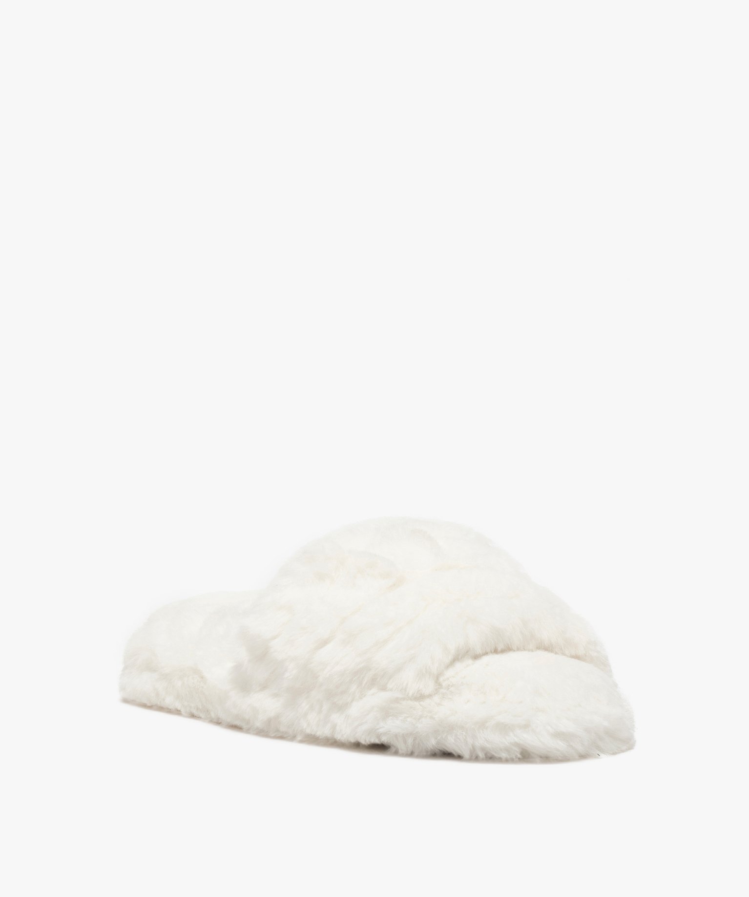 Chaussons femme mules à bandeau en fourrure imitation | GEMO