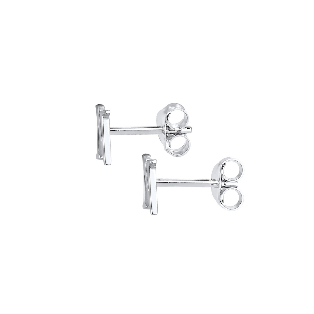 Elli Elli Boucles d'Oreilles Lettre N Clous d'Oreilles Femme - (925/1000) Argent Boucles d'oreilles