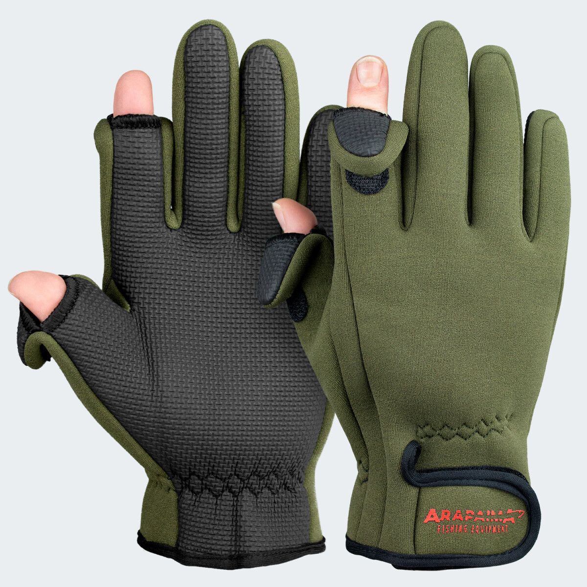 Arapaima Fishing Equipment Oliv Neopren Angelhandschuhe