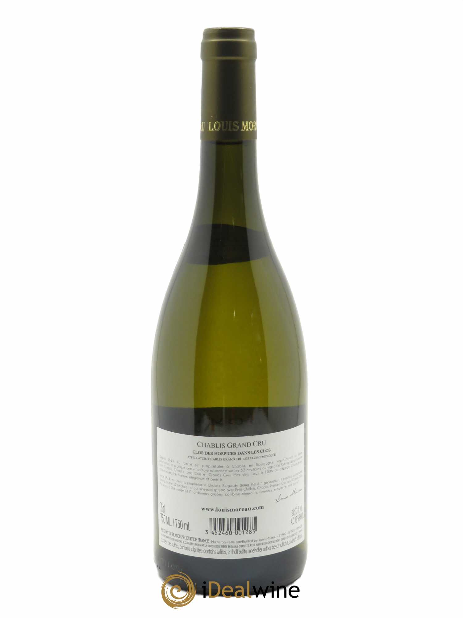 Chablis Grand Cru Clos des Hospices Les Clos Louis Moreau  2017 - Lot de 1 Bouteille