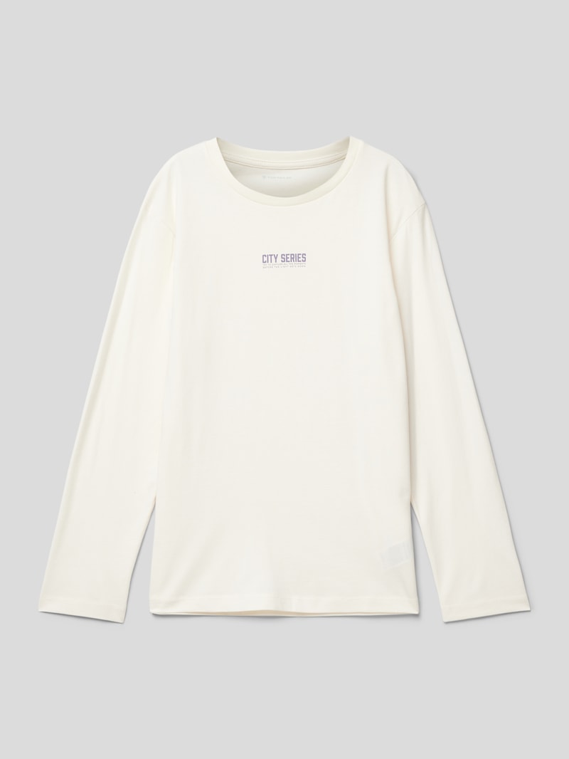 Longsleeve mit Statement-Print in ecru