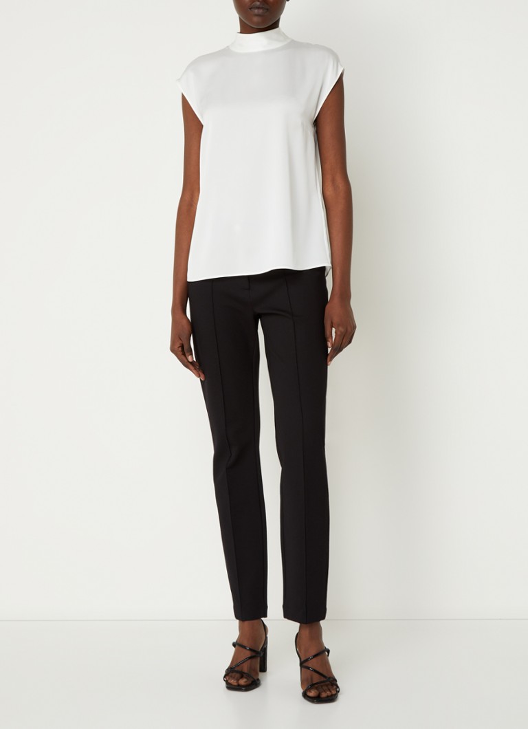 HUGO BOSS Bidriz silk top with stand-up collar