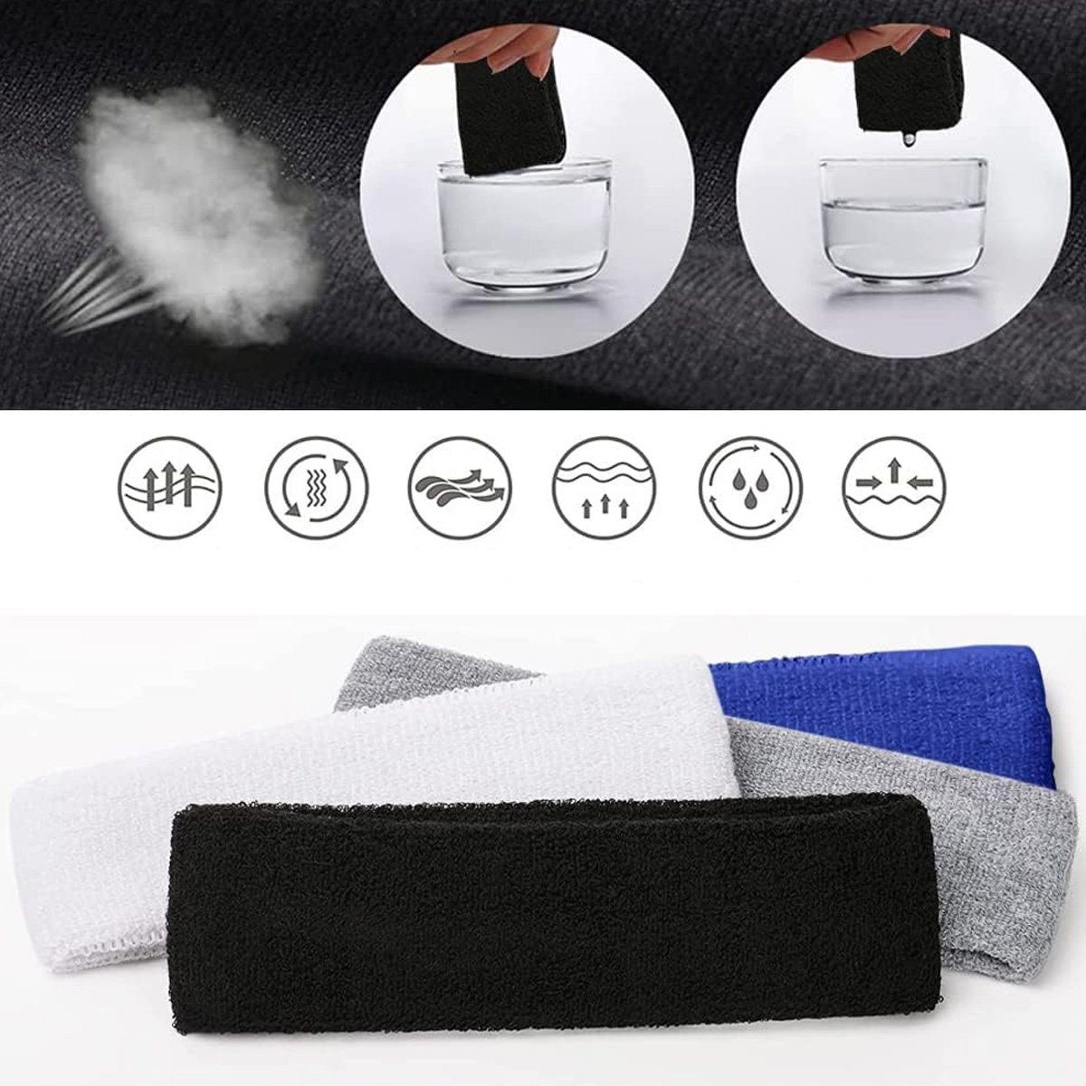 Jormftte Schweißband Schweißband Set Sport Stirnband Handgelenk Basketball-Armband