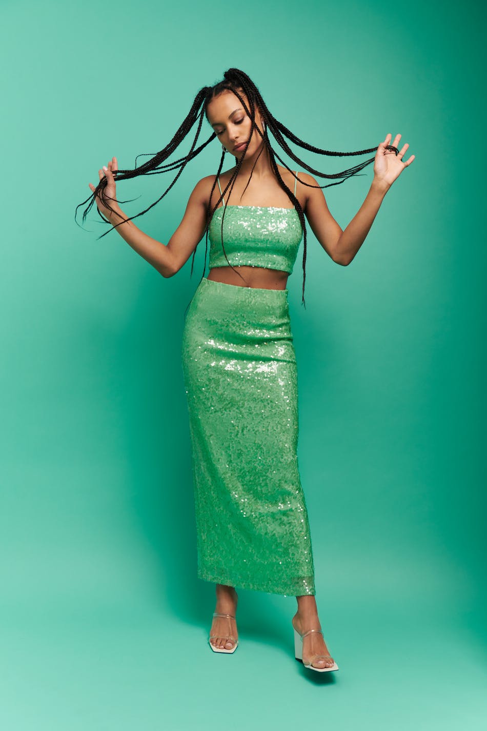 Sequin maxi skirt