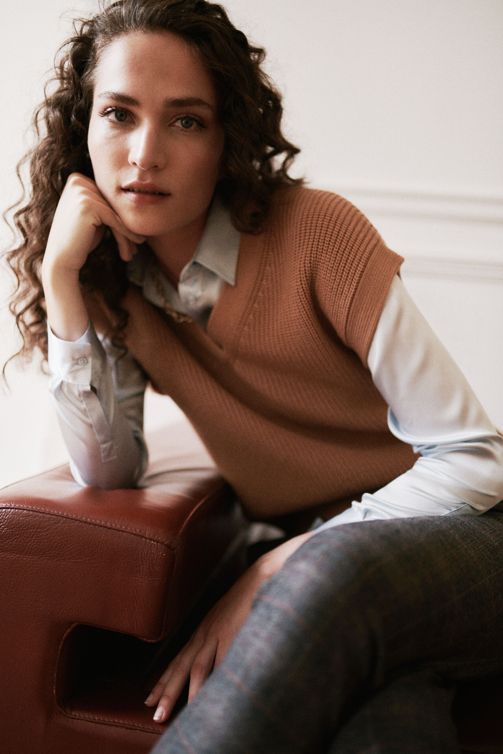 pull curtis camel femme