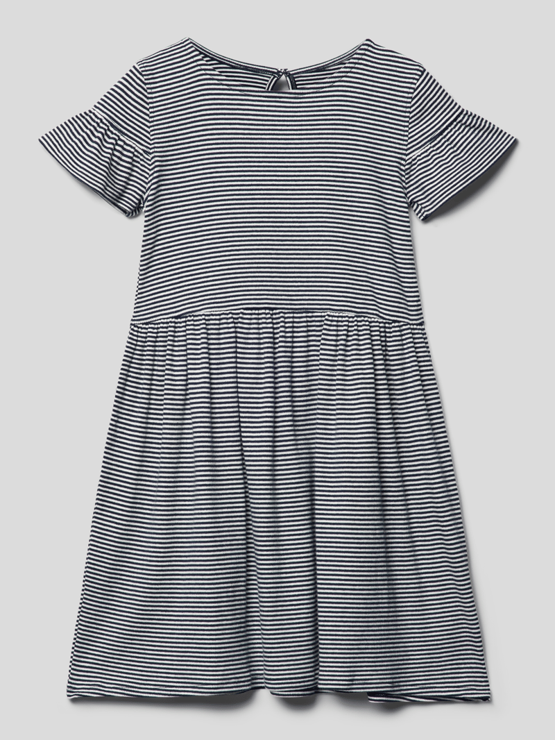 Kleid mit Streifenmuster in marineblau