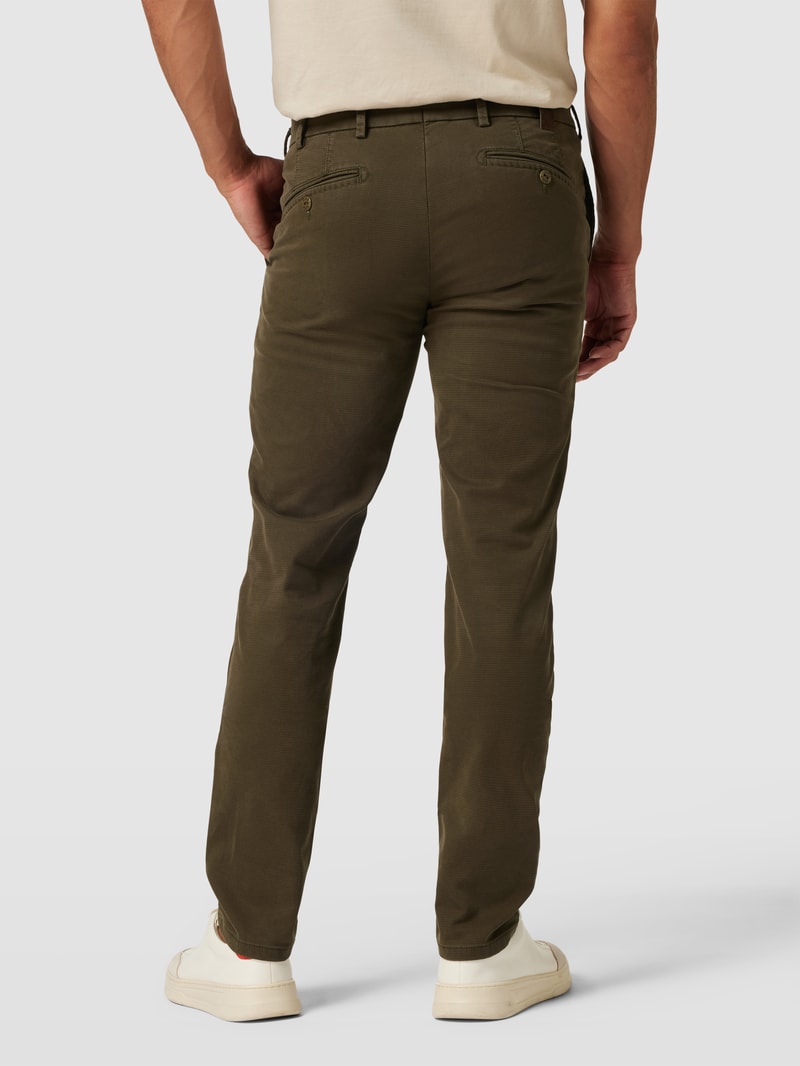 Stoffhose mit Knopfverschluss in dunkelgrün