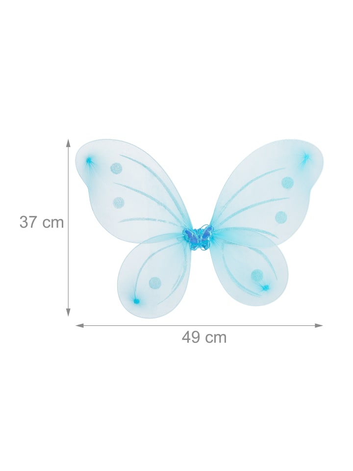 relaxdays Feenflügel Zauberstab in Blau günstig kaufen onesize