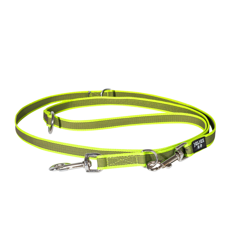 JULIUS-K9 Hundeleinen JULIUS-K9 Führleine verstärkt 14mm neon gelb