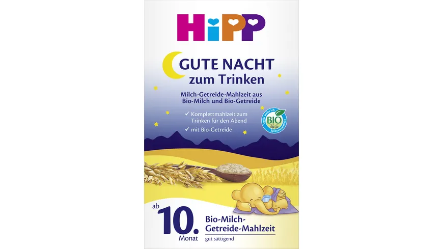 HiPP Bio Milchnahrung Gute-Nacht! Milch-Getreide-Mahlzeit Bio 500 g