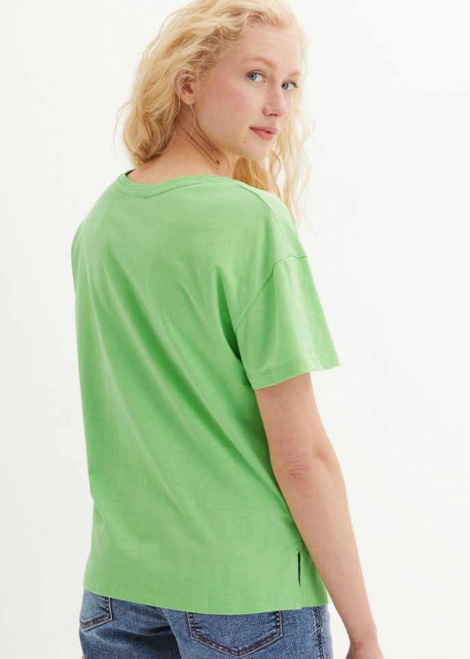 T-Shirt mit platziertem Druck aus Bio-Baumwolle