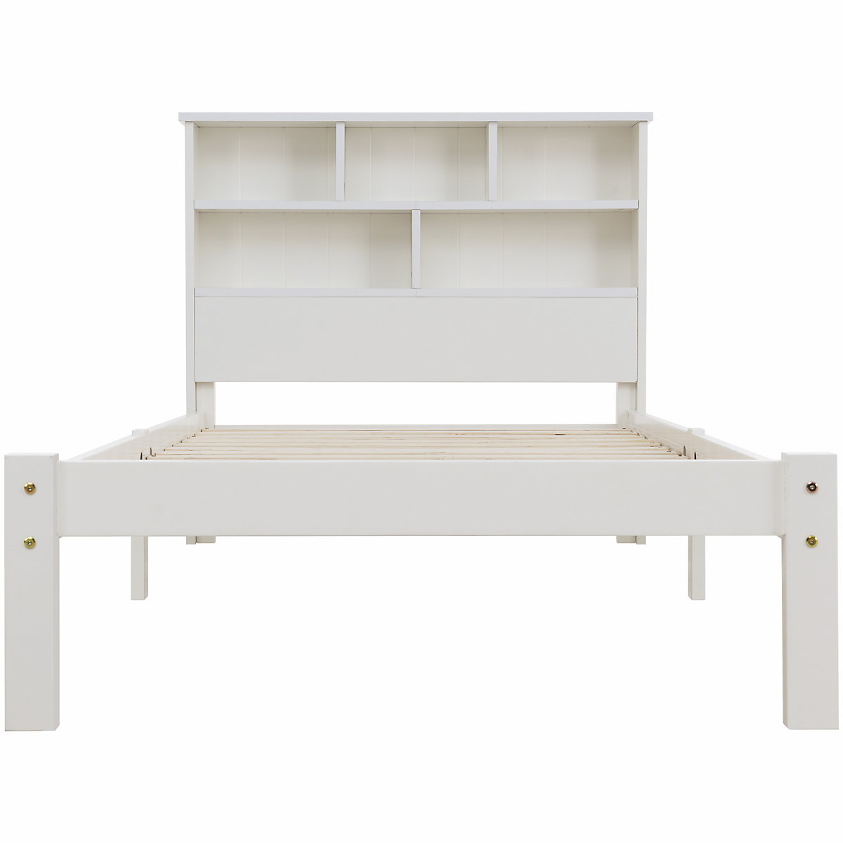 Einzelbett 90x200cm aus Massivholz mit Schubladen, Bücherregal und Lattenrost