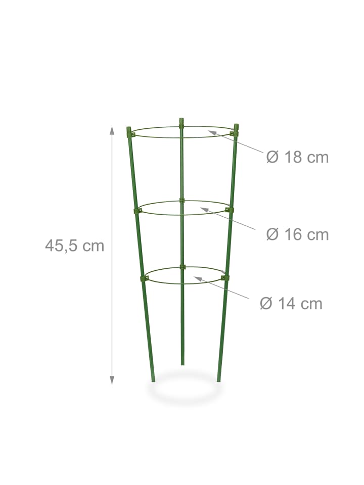 relaxdays 4 x Rankhilfe in Grün - (H)45 x (D)18 cm günstig kaufen onesize