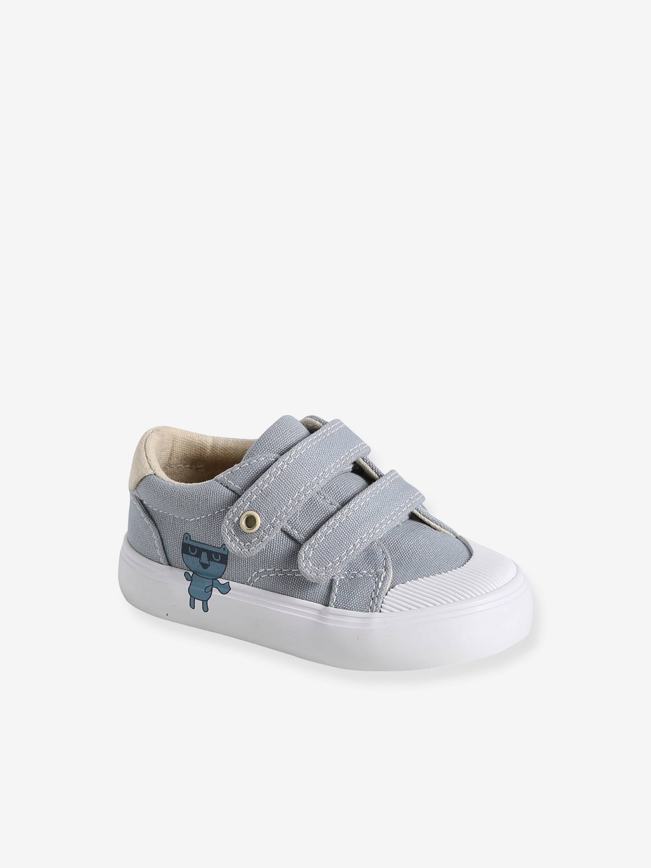 Vertbaudet Baby Stoffsneakers mit Klettriemchen - beige bedruckt