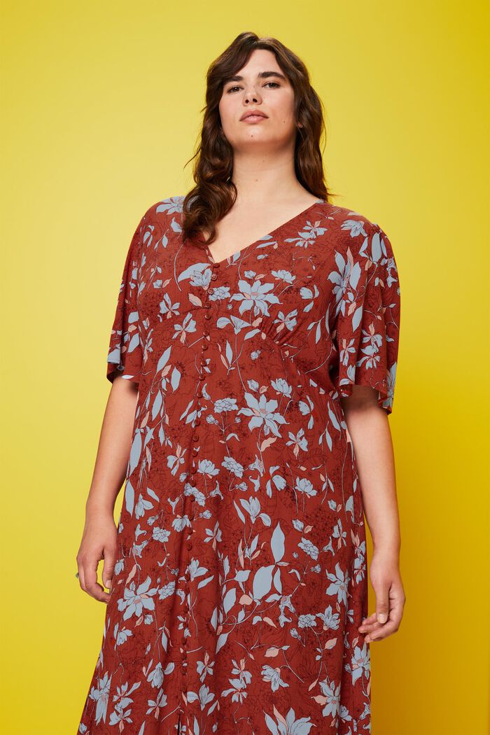 CURVY Midikleid mit Allover-Muster