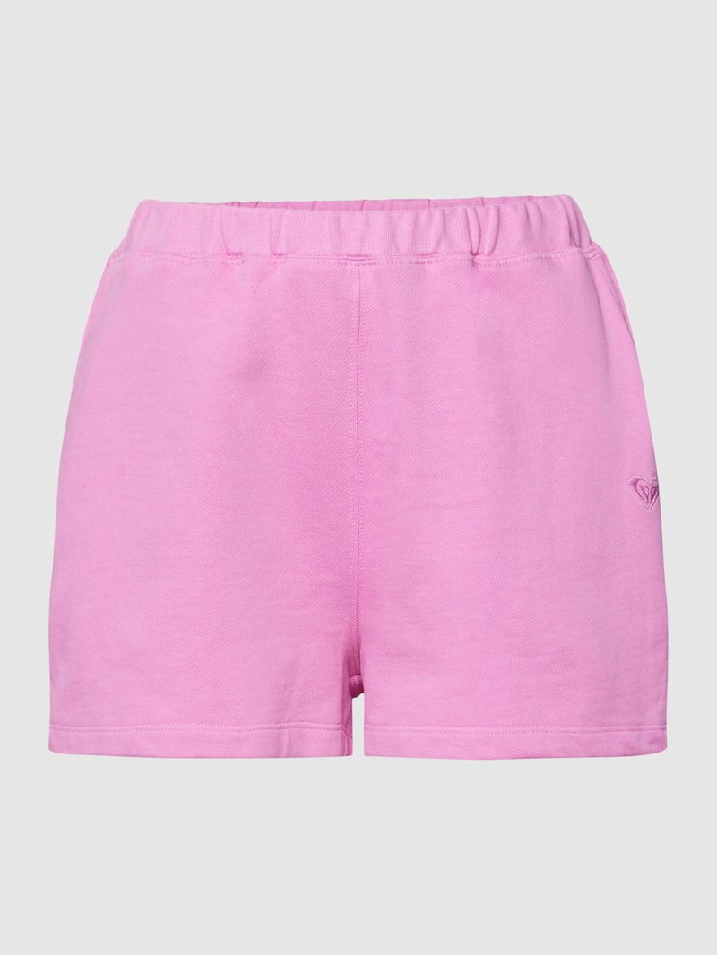 Sweatshorts mit Label-Stitching in pink