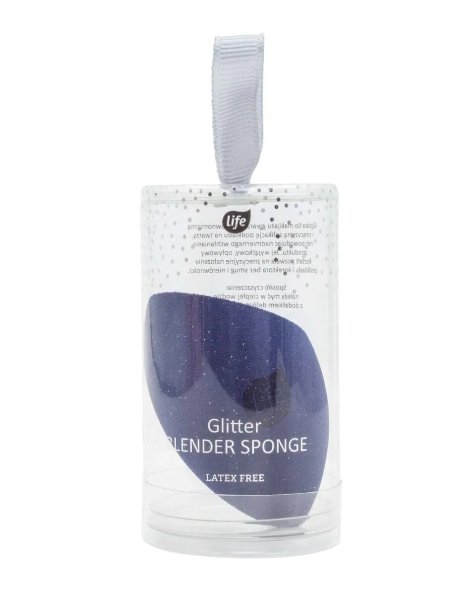 Life Non-Latex Glitter Navy Blue сунђер за шминку.