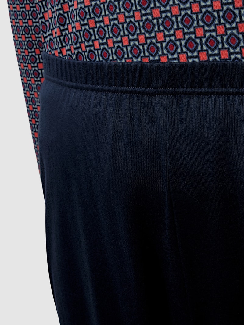 Pyjama mit Allover-Muster in marineblau