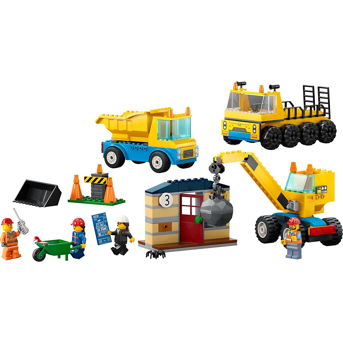 LEGO® City 60391 Baufahrzeuge und Kran mit Abrissbirne
