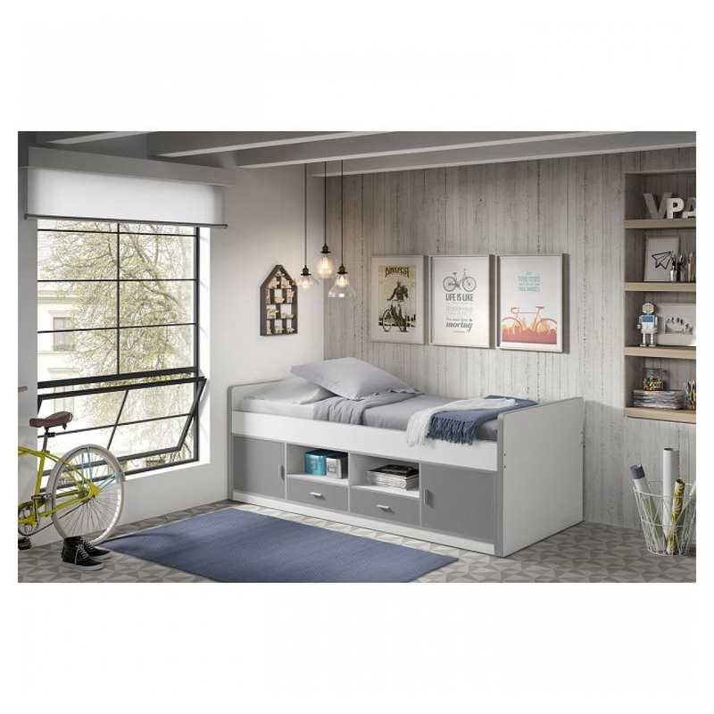 Lit 90x200cm Bonny gris
