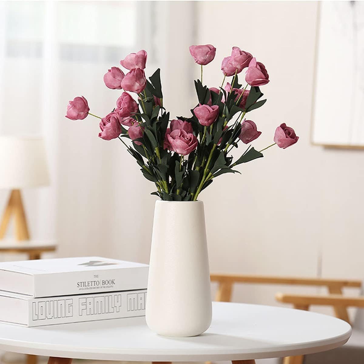 aikidio Bodenvase Weiß Matt Vase für Pampasgras,für Home Dekor. (1 St)